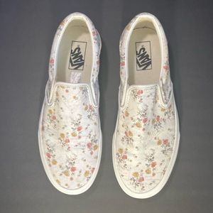 Floral Marshmallow Vans Vintage Slip-on